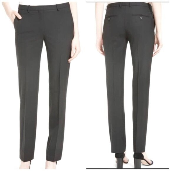 Theory black Hartsdale B Good Wool Suit Pants trousers size 2 - Picture 1 of 11